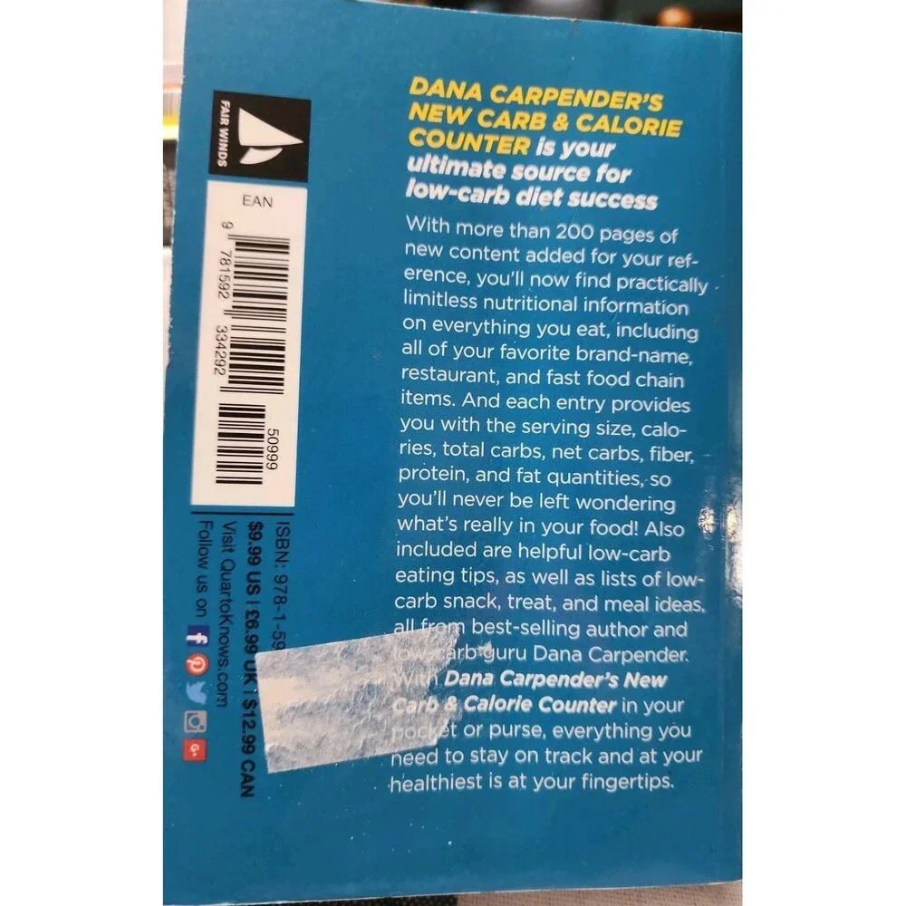 Dana Carpender's NEW Carb and Calorie Counter-Expanded, Revised, and Upda - GOOD